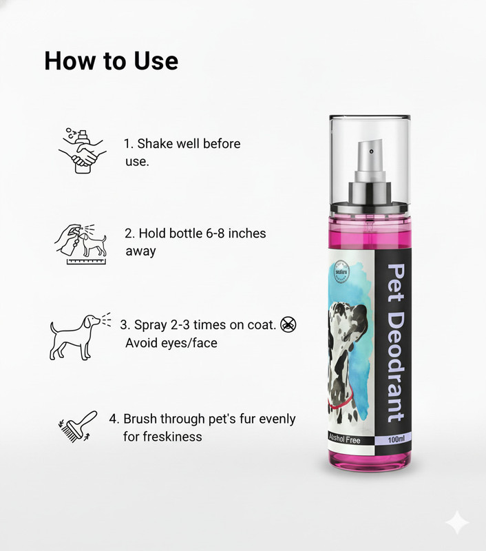 SCENTORA Premium Pet Deodorant for Dogs - Soothing & Refreshing Fragrance FRESH ROSE Cologne(100 ml)