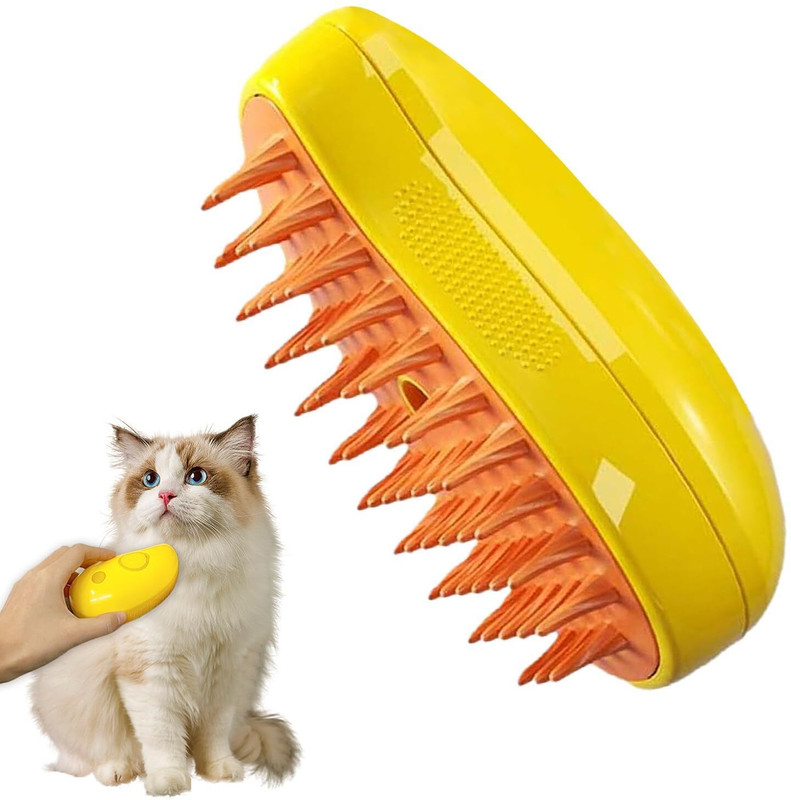 SIOPAWORLD Cat Steam Brush - 3 In1 Steamy Cat Brush - Steamer Brush for Cat -Cat Hair Brush Electronic Comb for Cat