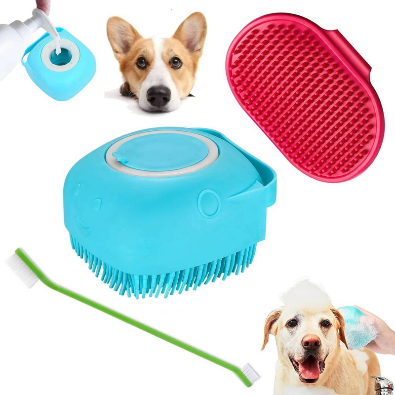 PETZLUV YOUHAVEDEAL 4-in-1 Pet Grooming Kit for Dogs | Bath Brush, Dog Comb & Toothbrush Plain/ Bristle Brushes for Dog, Cat, Hamster, Rabbit, Horse, Dog & Cat