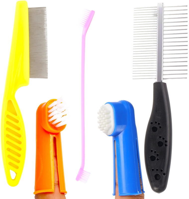 pawdles Pet Hair Grooming and Bathing brush and Leash for All Breeds Basic Comb for  Dog & Cat, Dog & Cat
