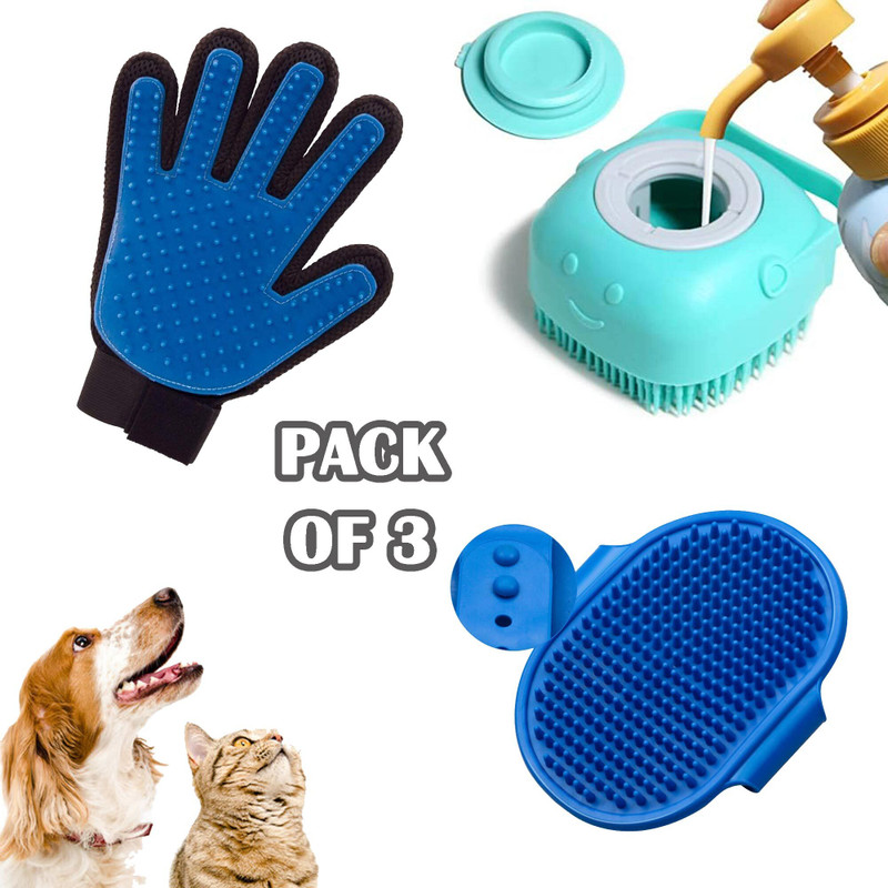 CONQUER Dog Hair Brush (Combo of 3) Pet Grooming Puppy Accessories Basic Comb for Dog & Cat