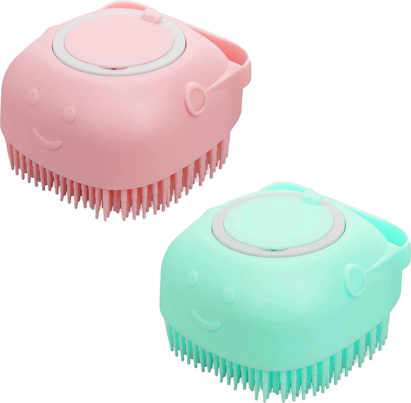 decorvaiz Dog Bath Brush Body Scrubber for Bathing Soft Silicone Brushes Groomers Plain/ Bristle Brushes for Dog, Cat