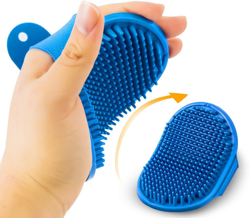 Jainsons Pet Products Adjustable Grip Pet Brush 8x12cm – Soft Silicone for Bath, Massage & Shedding Basic Comb for  Dog, Cat