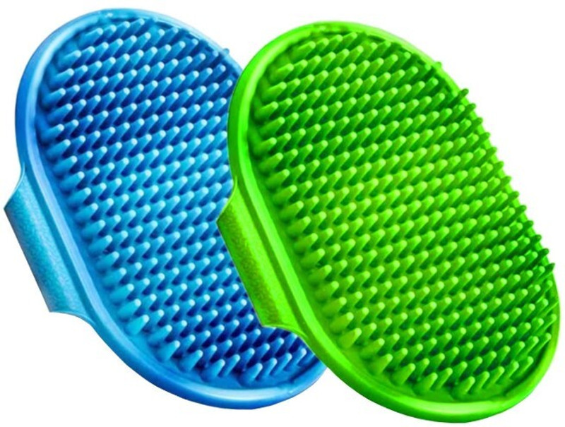 JAPIN JAPIN Bath and Deshedding Brush for Dogs & Cats | Hand Brush (Pack of 2) Plain/ Bristle Brushes for Dog & Cat