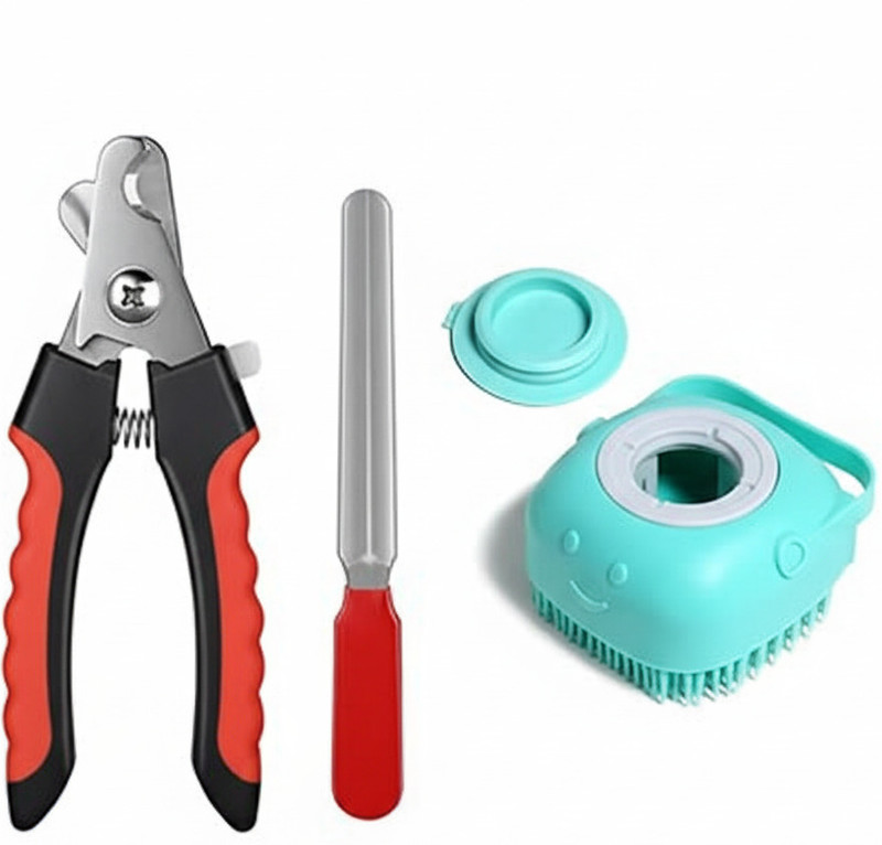 Dog Boss Pet Grooming Kit for Dogs & Cats | Nail Cutter, Nail File & Flea Comb | Scissor Nail Clipper(For Dog, Cat, Rabbit, Monkey)