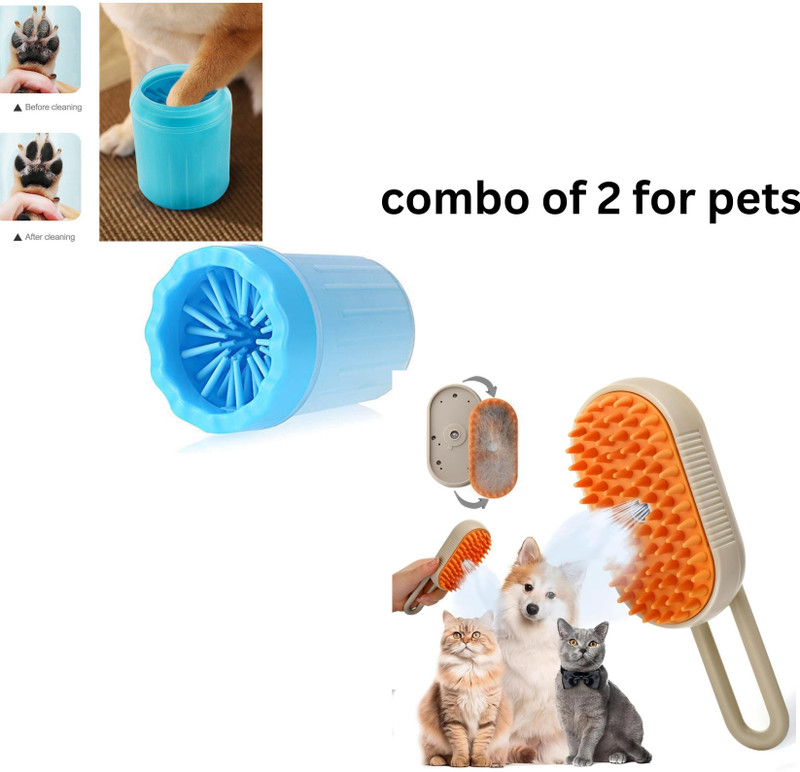 photo walaa Dogs & Cats Grooming Kit Combo Set – For Hairs & Bath Cleaning – Brushs, Combs Slicker Brushes for Cat