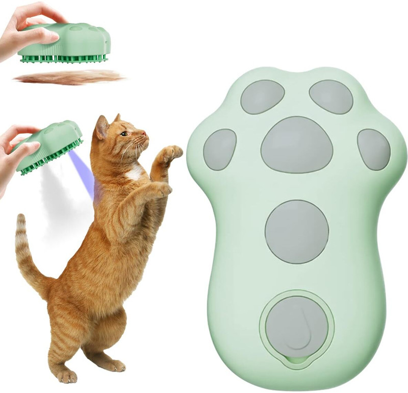 Ofifo 3 in 1 Cat Steam Brush Pet Grooming Tool with UV Light and USB Recharge Electronic Comb for  Cat