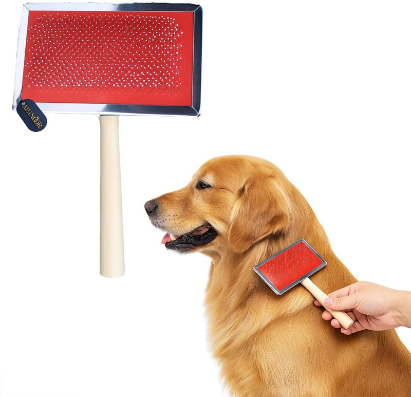 Petsoft Compact Wooden Pet Brush – Gentle Slicker Brush for Cats and Dogs Slicker Brushes for  Dog & Cat