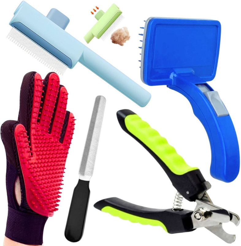PETZLUV YOUHAVEDEAL 5-in-1 Pet Grooming Kit Combo for Dogs & Cats | Flea Comb for Pets Wire-pin Brushes for  Dog, Cat, Guinea Pig, Hamster, Horse, Rabbit, Dog & Cat