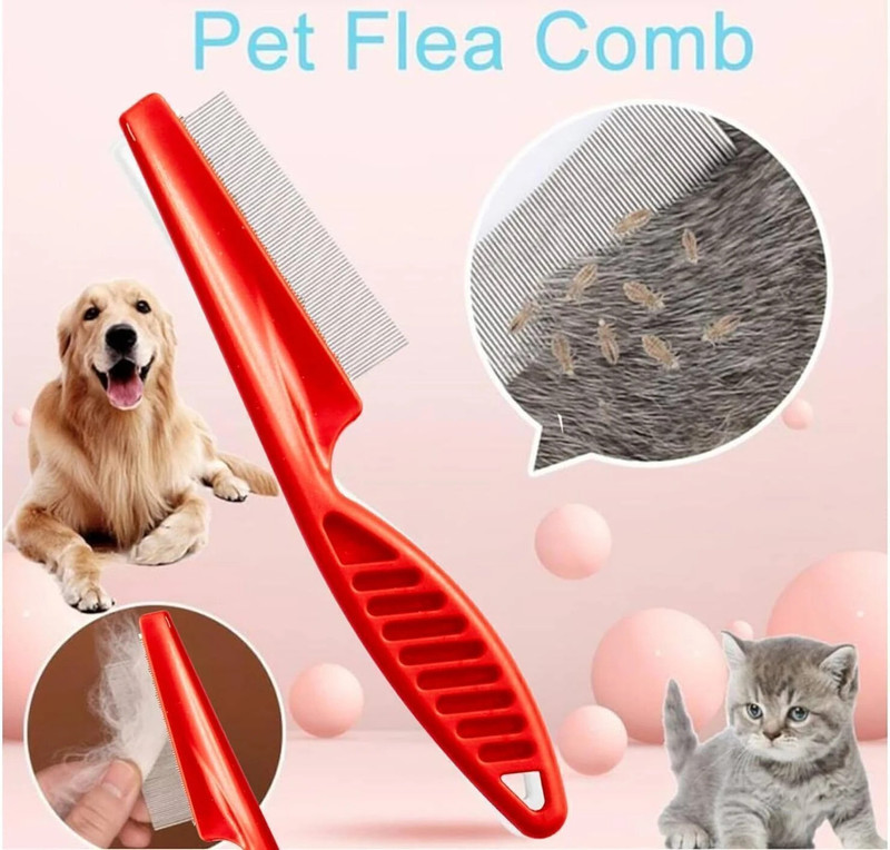 Petfun Pet Grooming Comb & Flea Comb for Ticks and Nits – Basic Comb for Dogs & Cats Basic Comb for  Dog & Cat