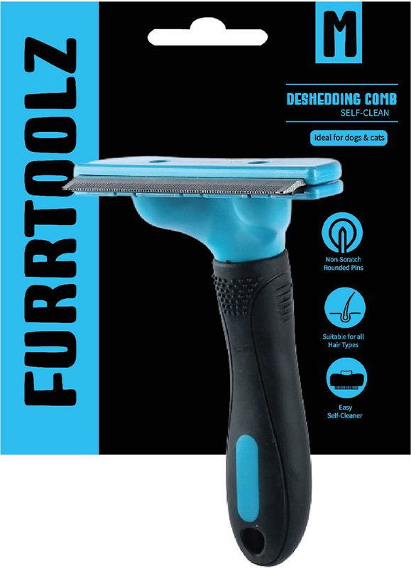 Furrtoolz Deshedding Comb Medium - Ultimate Tool for Reducing Shedding in Large Pets Shedding Blade for Dog & Cat