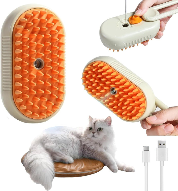 YMS Portable Foldable Brush Pet Hair Removal Comb For Cats And Dogs Orange Pet Hair Trimmer