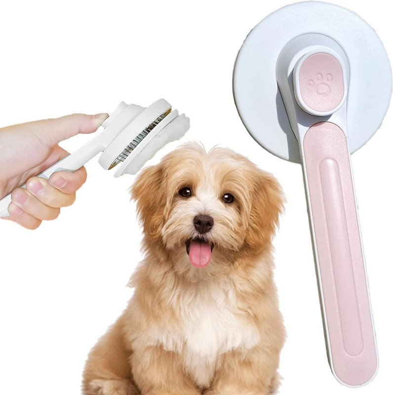 Petfun Grooming White Sleeker Brush Plain/ Bristle Brushes for Dog & Cat