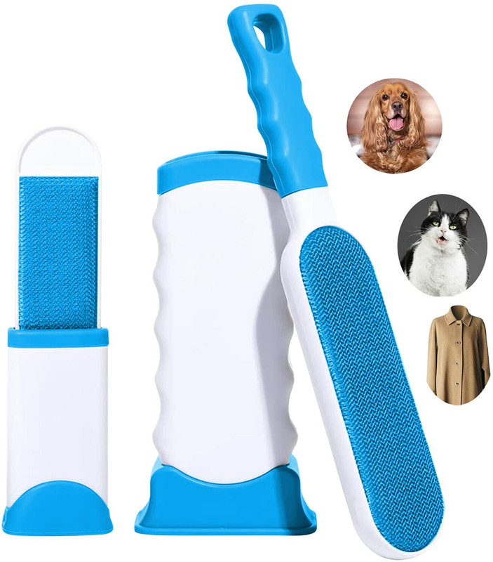 keskriva Pet Hair Remover Brush Double-Sided - Fur & Lint Removal Plain/ Bristle Brushes for Bird, Cat, Pony