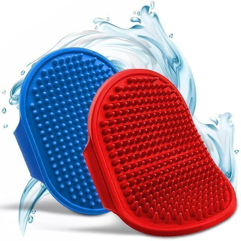 petshug Bathing Palm Glove | Pet Grooming Brush | Deshedding & Massage Shampoo scrubber Basic Comb for Cat, Dog, Dog & Cat, Cow, Rabbit, Horse, Donkey