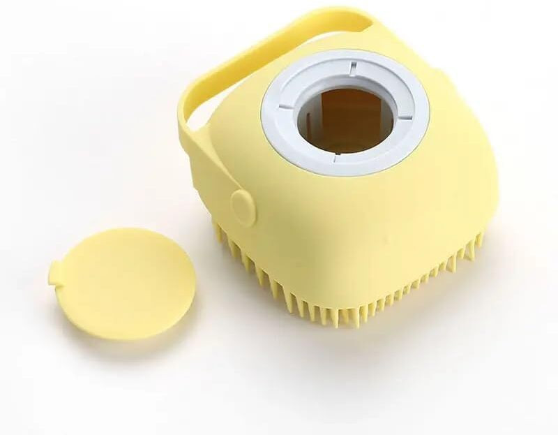 Petsoft Multi-Functional Pet Shampoo Brush – Gentle and Comfortable Bathing Tool Plain/ Bristle Brushes for Dog & Cat