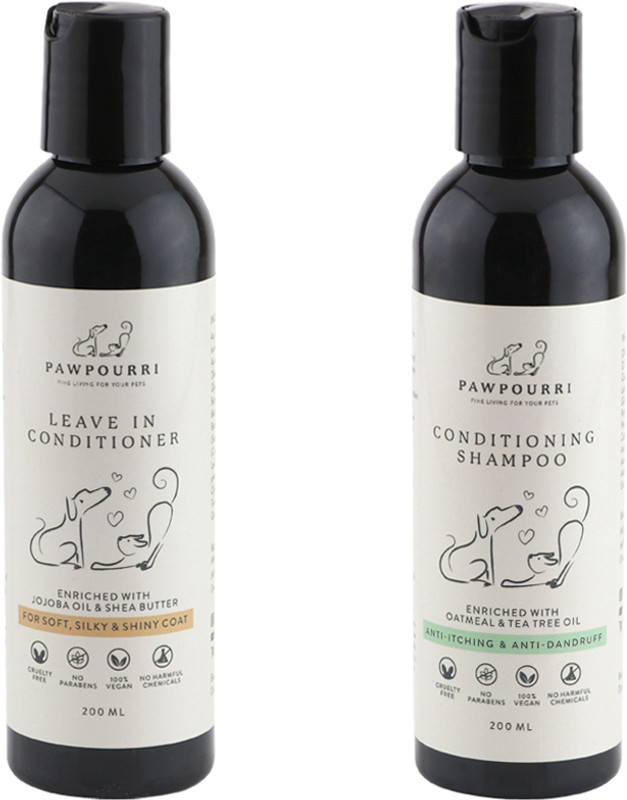 PAWPOURRI Leave-in Conditioner and Shampoo for Soft, Silky and Shiny Coat for Cat, Dogs Pet Conditioner(400 ml)