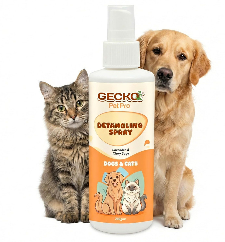 gecko Pet Pro Detangling Spray for Dogs & Cats |Leave-in Conditioner & Grooming Spray Pet Conditioner(200 ml)