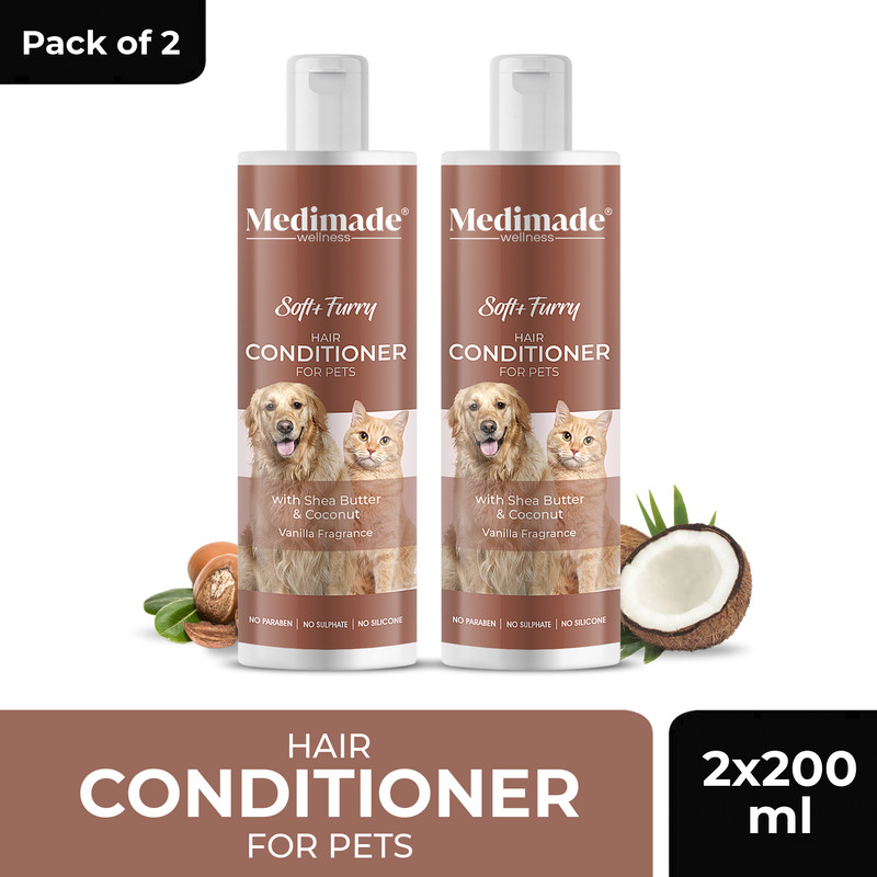 Medimade Conditioner with Shea Butter & Coconut - Pack of 2 Pet Conditioner(400 ml)