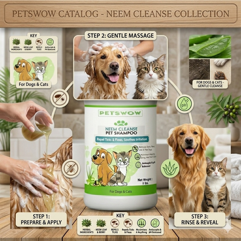 PETSWOW Dog shampoo | Improves Skin Health & Odor | Controls Ticks & Fleas Flea Pet Conditioner(200 ml)