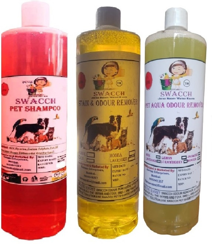 swacch Shampoo(Jasmine)+Deodorizer(Lemon)+Stain Remover(Jasmine) (pack of 3) Pet Spa Kit
