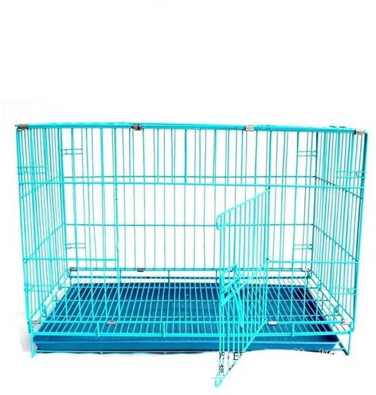 chullbull pet products Puppy & Rabbit Cage 18" Inch Sky Blue Easy to Move Removable Tray Imported Cage Hard Crate Pet Crate
