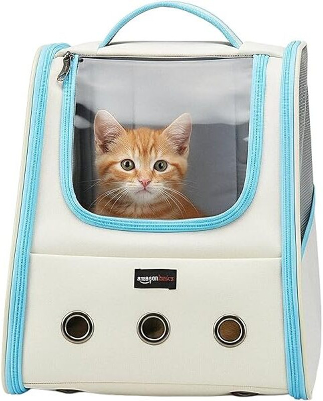 YYWOP 4U Breathable Design Cat Dog Bag Carrier Backpack for Hot Weather, Expandable BLUE Basket Pet Carrier(Suitable For Cat, Rabbit)