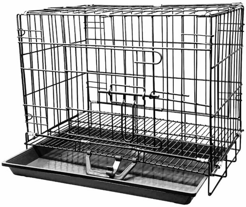 chullbull pet products 18-Inch Single Door Folding Metal Dog Crate with Removable Tray Dog, Cat, Rabbit, Miniature Pig, Monkey, Mouse Cage
