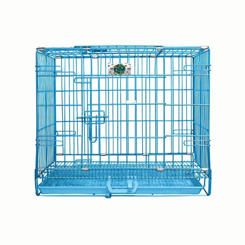 Plushmate 42 Inch Foldable Metal Dog Cat Rabbit Cage with Paw Protector, Removable Tray Hard Crate Pet Crate