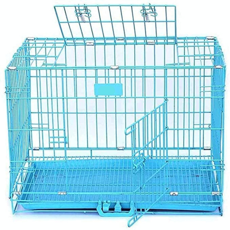 Pet Guard 24 inches Blue Dog Cage with Removable Tray Hard Crate Pet Crate