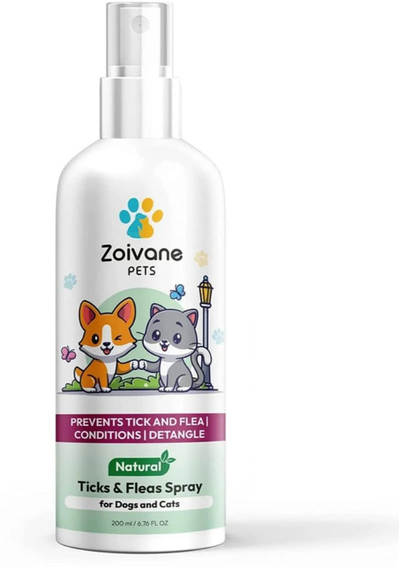 Zoivane Tick and Fleas Spray for Cat and Dog - 200ml Deodorizer(200 ml, Pack of 1)