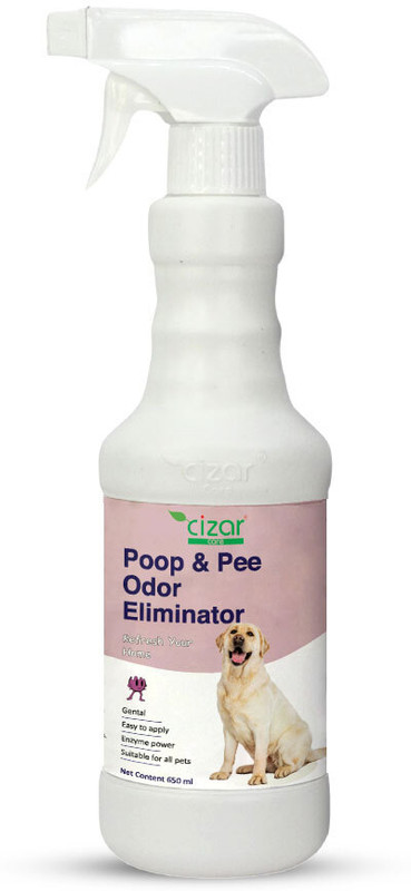 CIZAR CARE (Dog/Cat/Other Pets) Poop & Pee Odour, Stains Remover Spray, Citrus Fragrance Deodorizer(650 ml, Pack of 1)