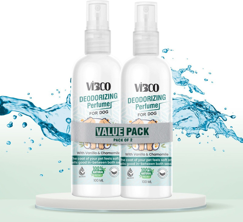 VIBCO Rose+Lavender Fragrance Perfume Coat Spray & Controls Odor for All Type of Dogs Deodorizer(200 ml, Pack of 2)