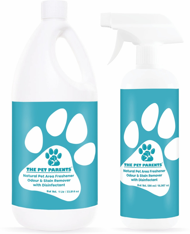 THE PET PARENTS Pet Area Freshner 500Ml & Pet Area Cleaner 1L Odor Neutralizer For Dog & Cat Deodorizer(1500 g, Pack of 2)