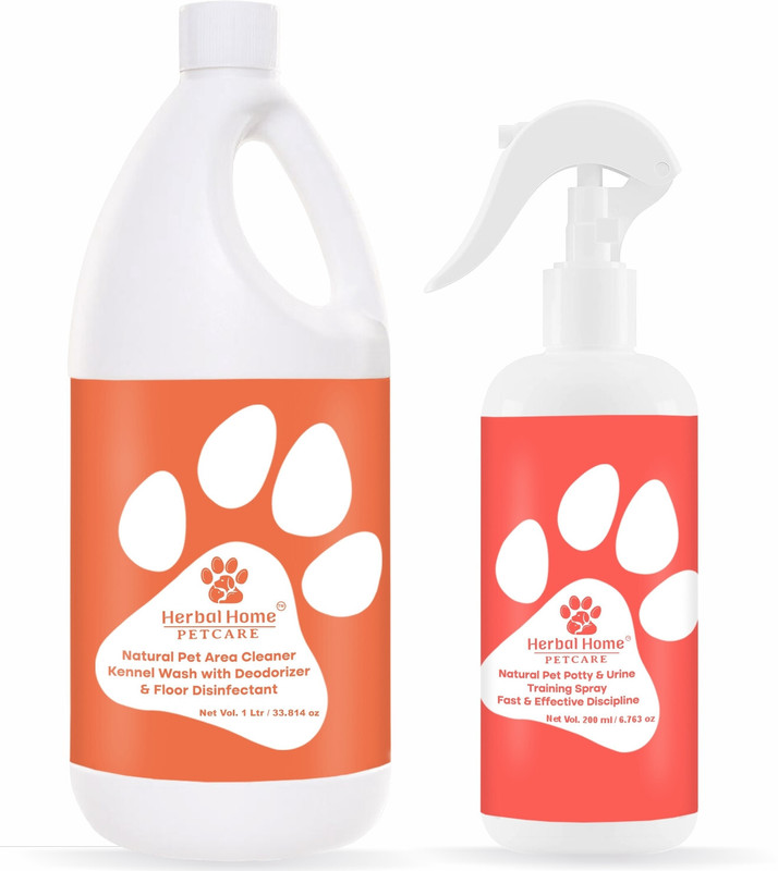 Herbal Home Pet Area Freshener 200 ML And Pet Area Cleaner 5 L Deodorizer(5200 ml, Pack of 2)