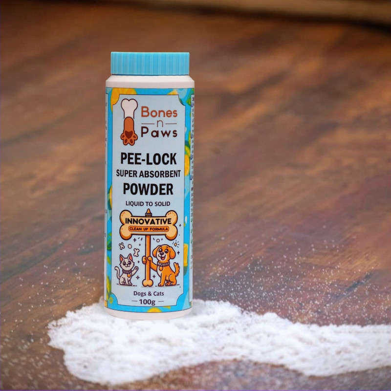 Bones n Paws PEE-LOCK Super Absorbent Powder for Dogs & Cats | Deodorizer(100 g, Pack of 1)