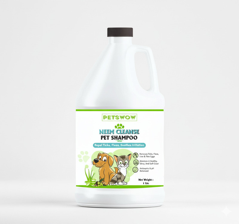 PETSWOW Herbal Pet Shampoo | Puppy Shampoo Allergy Relief, Anti-dandruff, Anti-fungal Deodorizer(999 ml, Pack of 1)