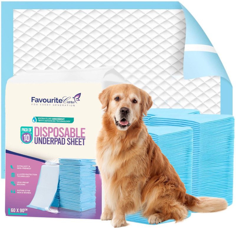 Favourite Care 60x90 Absorbent Training Pads for Dogs & Pets Disposable Dog & Cat Diapers(Pack of 1 L)