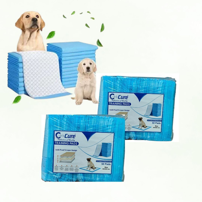 C-Cure Dog Mat High Absorption, Leak-Proof Pee Pads with Adhesive Strips Disposable Dog & Cat Diapers(Pack of 100 XXL)