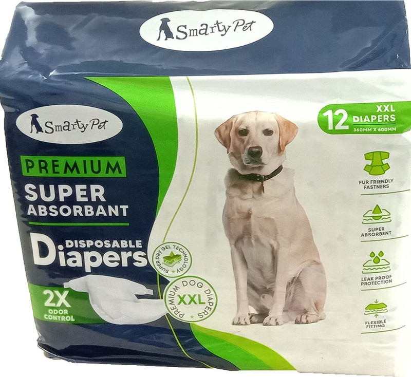 DogTrust Dog Diaper Liners for Male and Female Dogs, 12 pcs XXL Large Disposable Dog Diapers(Pack of 12 XXL)