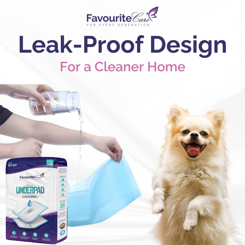 Favourite Care Underpads for Dogs & Cats Super Absorbent Leak Proof Training Pads Pack of 30 Disposable Dog & Cat Diapers(Pack of 30 L)