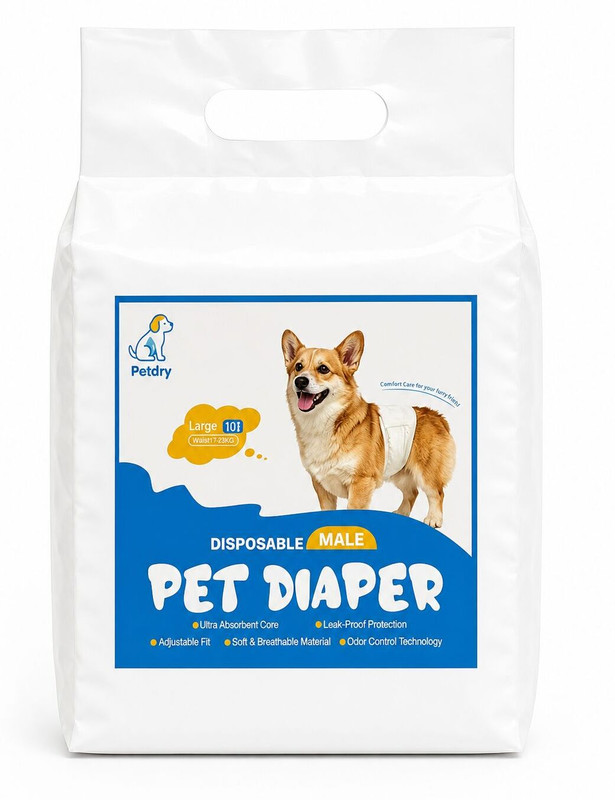 PetDry MALE LARGE Disposable Dog Diapers(Pack of 10 L)