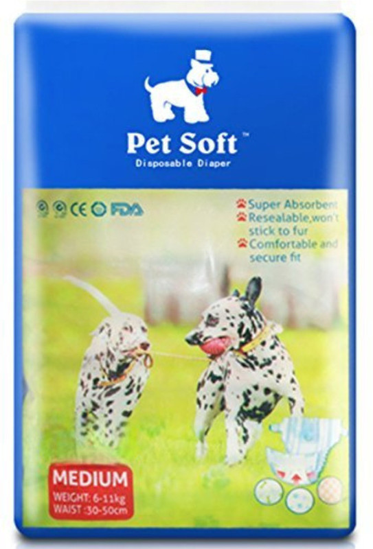 PSK PET MART Dog Diapers for Male Dogs, Puppy Diapers 30pcs Medium Disposable Dog & Cat Diapers(Pack of 30 M)