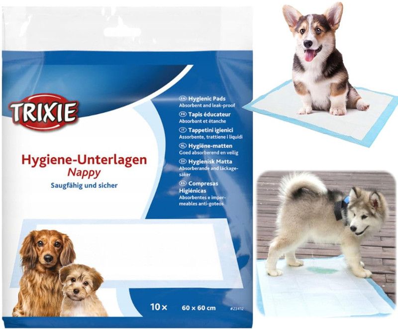 trixie Nappy Puppy Pad 60X60Cm 10Pcs Disposable Dog Diapers(Pack of 1 L)