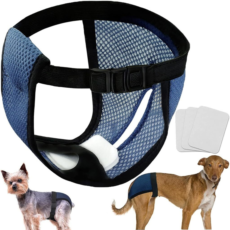 Qpets Reusable Female Dog Diaper with Pads Washable Comfortable Breathable Fit Washable Dog Diapers(Pack of 1 M)