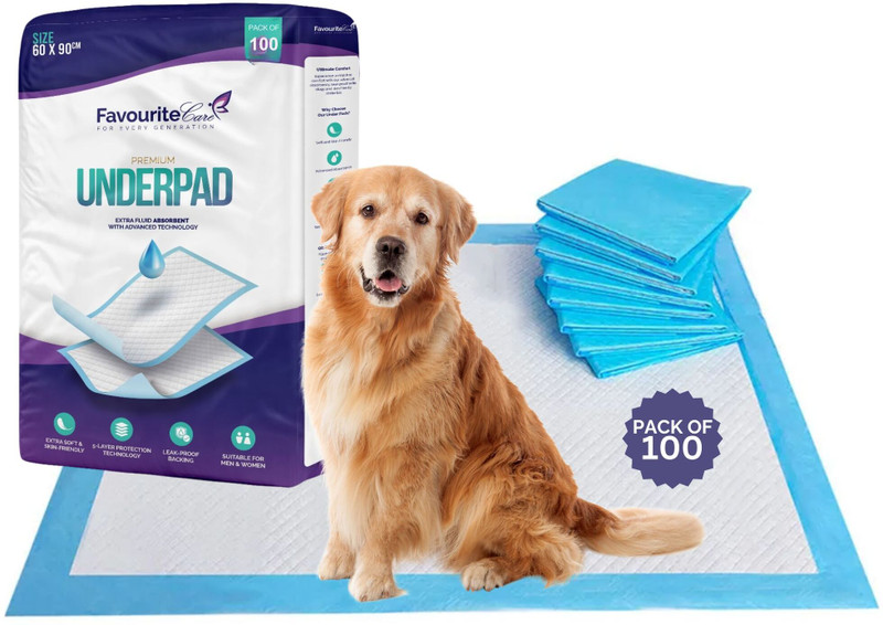 Favourite Care Absorbent Pet Training Pad Pack of 100 Disposable Dog & Cat Diapers(Pack of 100 XXL)