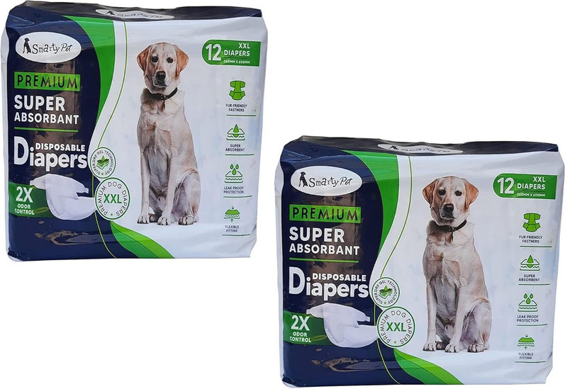 W9 Pet Products Disposable Pet Diapers for Small Puppy-4 Pack- 660mmX400mm- (XX-Large) Disposable Dog & Cat Diapers(Pack of 4 XL)