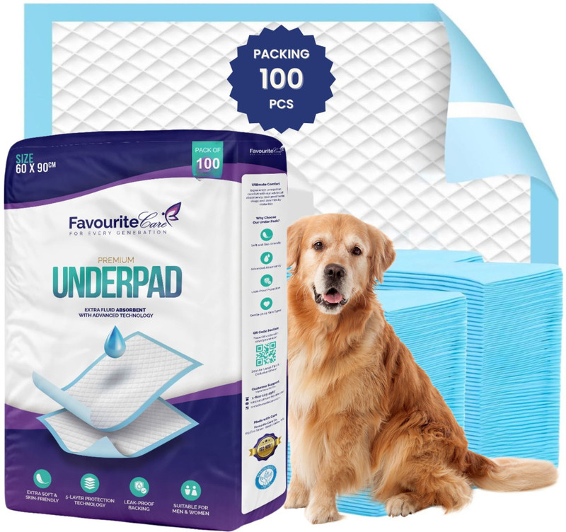 Favourite Care Underpad Disposable Training Pads Pack of 100 for Dogs,Cats and Daily Care Disposable Dog & Cat Diapers(Pack of 100 XL)