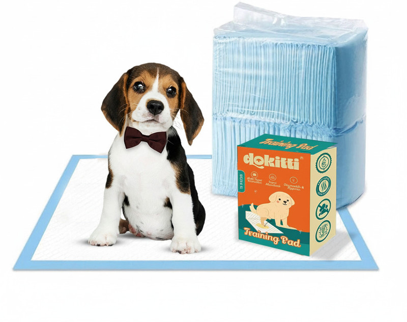 Dokitti Ultra-Absorbent Dog Training & Puppy Pee Pads | Quick-Dry, Leak-Proof Mat Disposable Dog Diapers(Pack of 15 S)