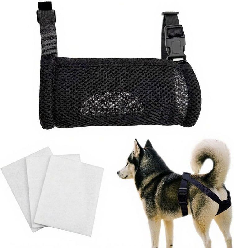 gustave Female Dog Diaper Wrap with Pads Breathable Adjustable Reusable Design Washable Dog Diapers(Pack of 2 M)
